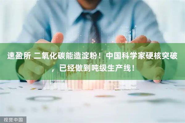 速盈所 二氧化碳能造淀粉！中国科学家硬核突破，已经做到吨级生产线！